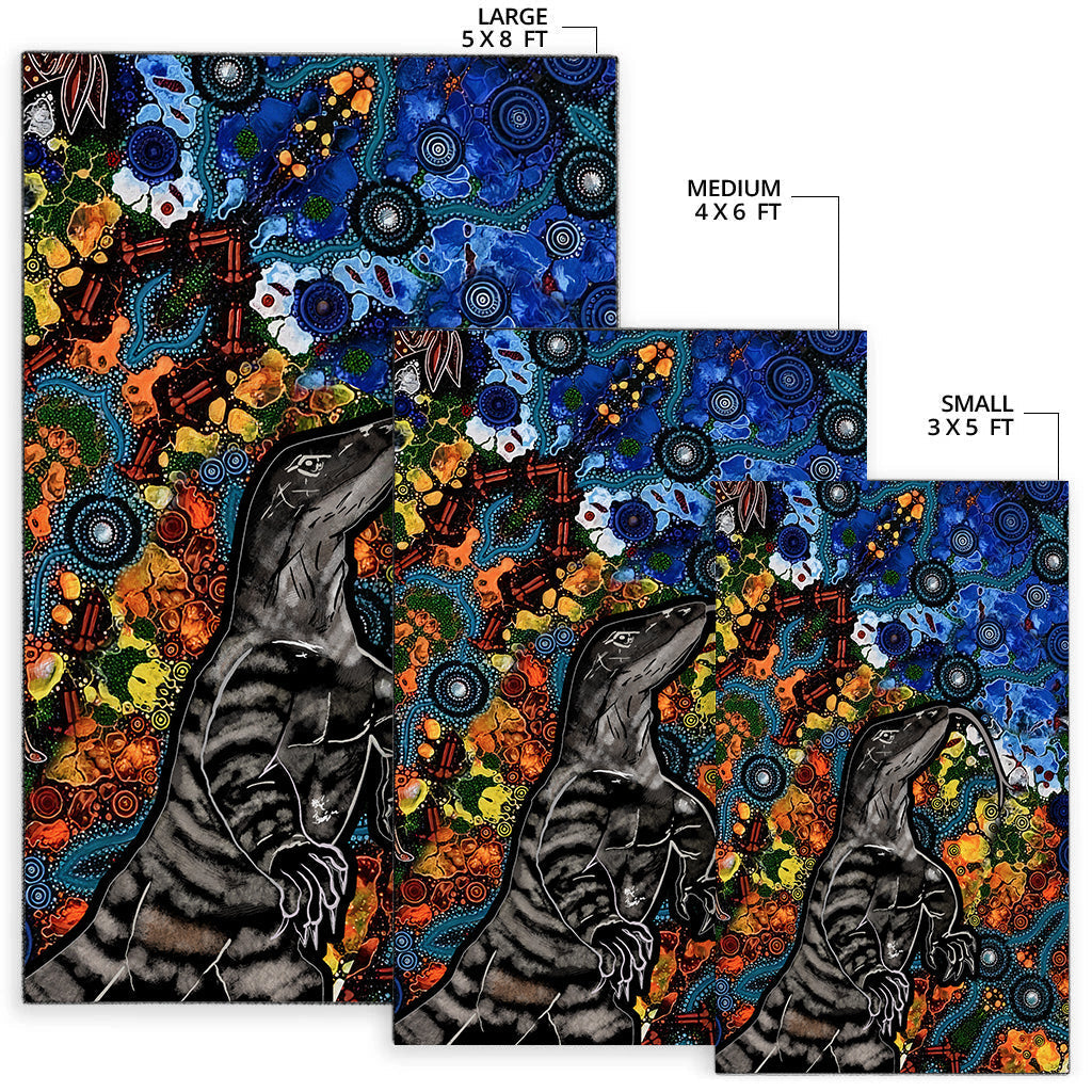 Aboriginal Lizard Tribal Area Rug LT6