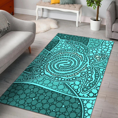 turtle-area-rug-aboriginal-green-style