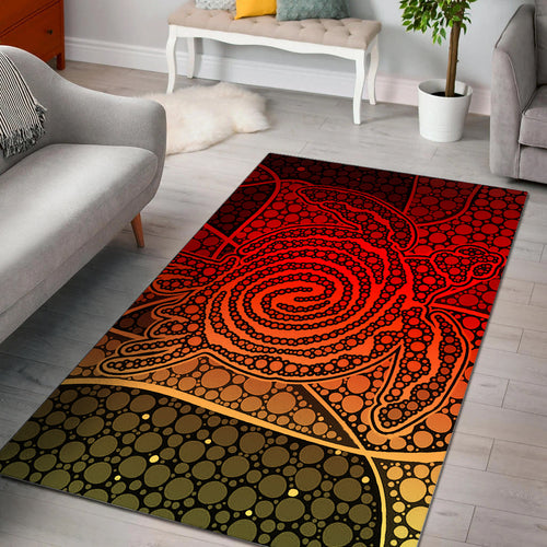 turtle-area-rug-aboriginal-red-style