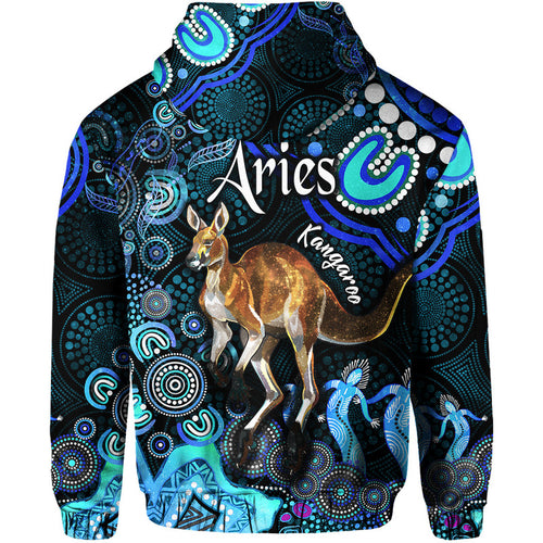 australian-astrology-zip-up-and-pullover-hoodie-aries-kangaroo-zodiac-aboriginal-vibes-blue