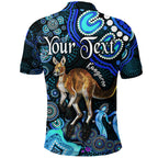 custom-personalised-australian-astrology-polo-shirt-aries-kangaroo-zodiac-aboriginal-vibes-blue