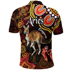 australian-astrology-polo-shirt-aries-kangaroo-zodiac-aboriginal-vibes-red