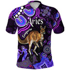 custom-personalised-australian-astrology-polo-shirt-aries-kangaroo-zodiac-aboriginal-vibes-purple