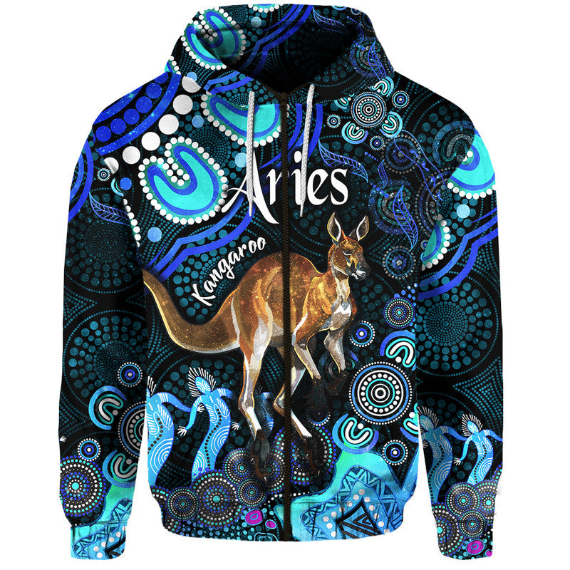 custom-personalised-australian-astrology-zip-up-and-pullover-hoodie-aries-kangaroo-zodiac-aboriginal-vibes-blue