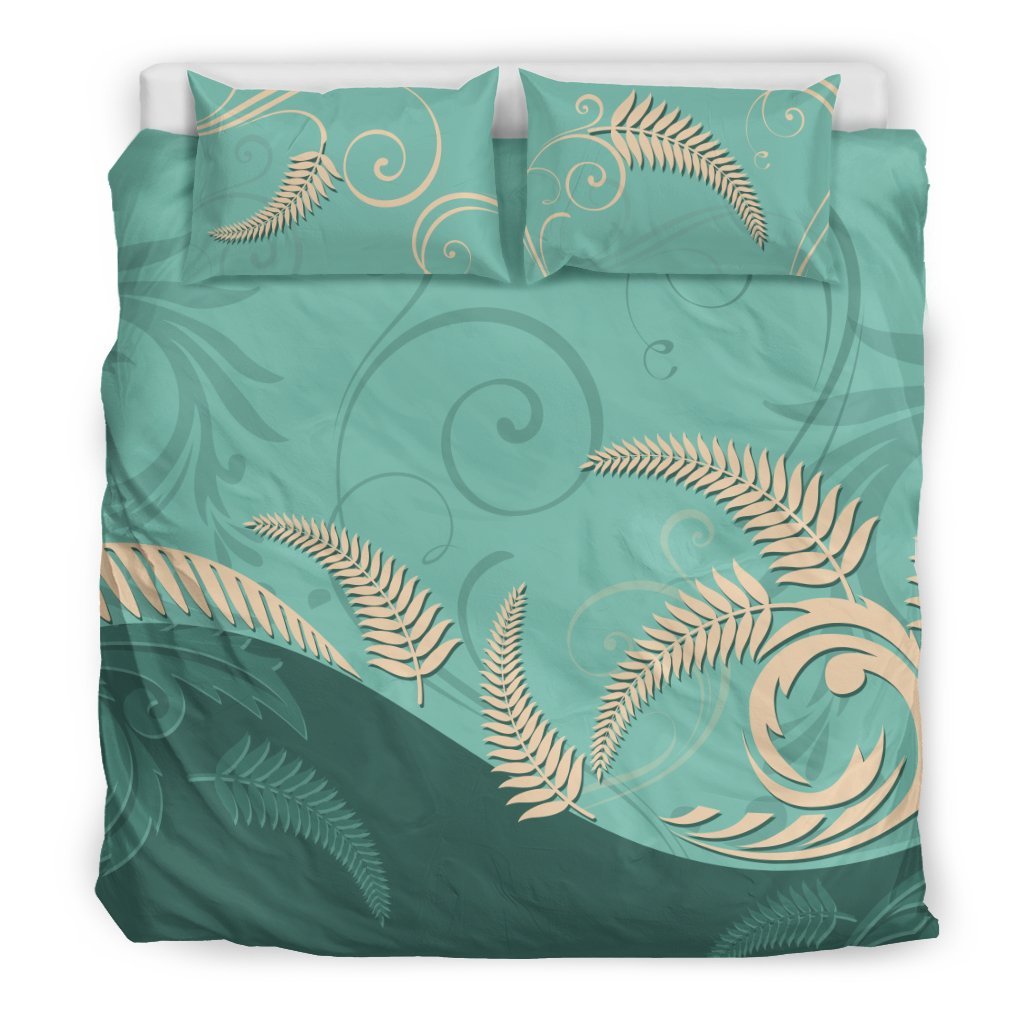 new-zealand-silver-fern-bedding-set-mint-x-golden