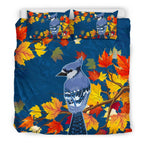 canada-jay-bird-maple-leaves-bedding-set