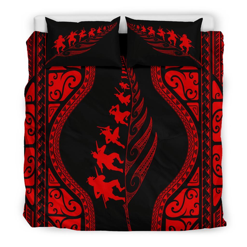 new-zealand-haka-fern-bedding-set-red