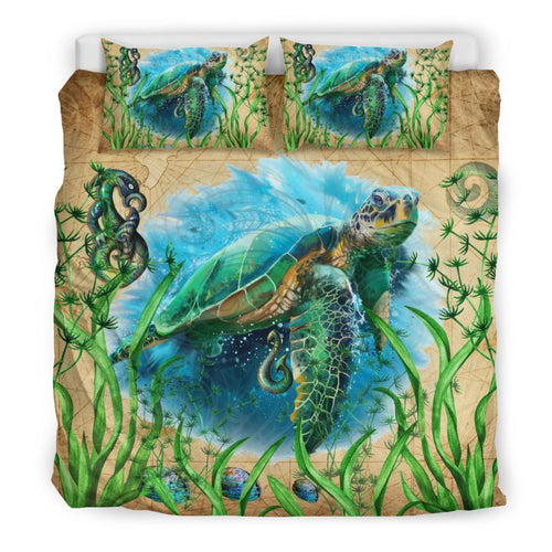 new-zealand-bedding-set-turtle-manaia-maori-vintage