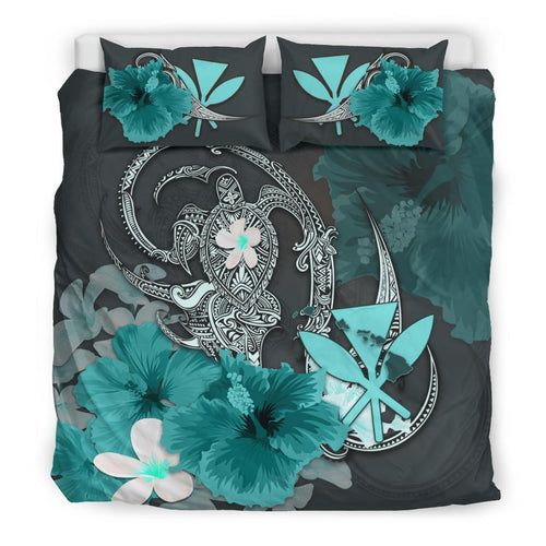 kanaka-maoli-hawaii-bedding-set-hibiscus-turtle-tribal-turquoise