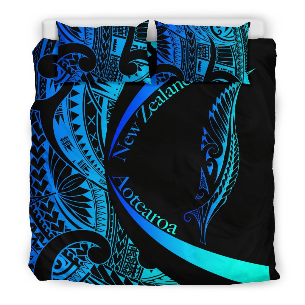 new-zealand-silver-fern-bedding-set-maori-tattoo-circle-style-blue