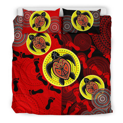 aboriginal-bedding-set-turtle-footprint-circle-dot-painting