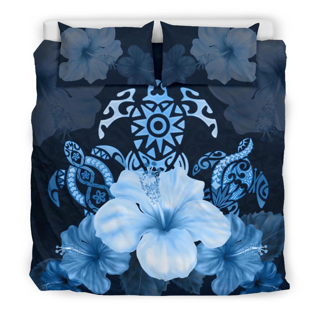 turtle-and-hibiscus-bedding-set-blue-turtle-tribal