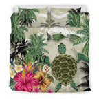 turtle-and-coconut-tree-bedding-set-hibiscus-and-turtle-on-the-beach