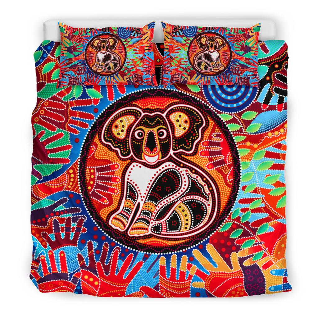 aboriginal-bedding-set-koala-and-hand-art-dot-painting-bedding-set