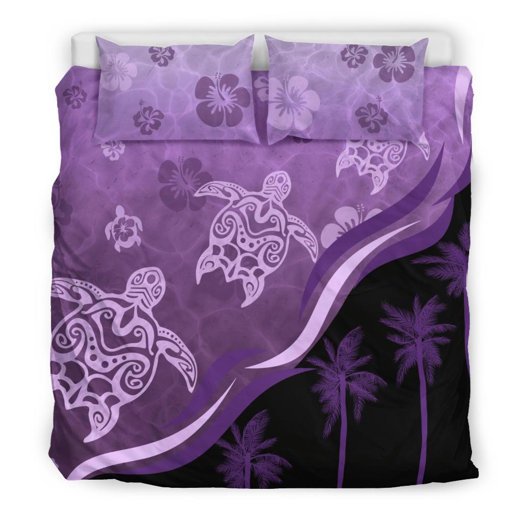 purple-turtle-hibiscus-bedding-set