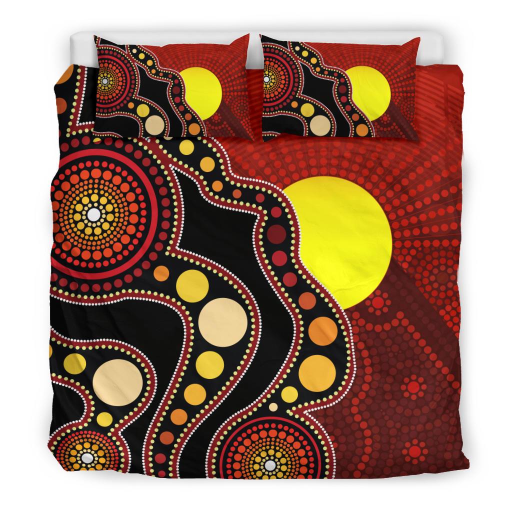 aboriginal-bedding-set-australia-aboriginal-lives-matter-flag-circle-dot-painting-art-bedding-set