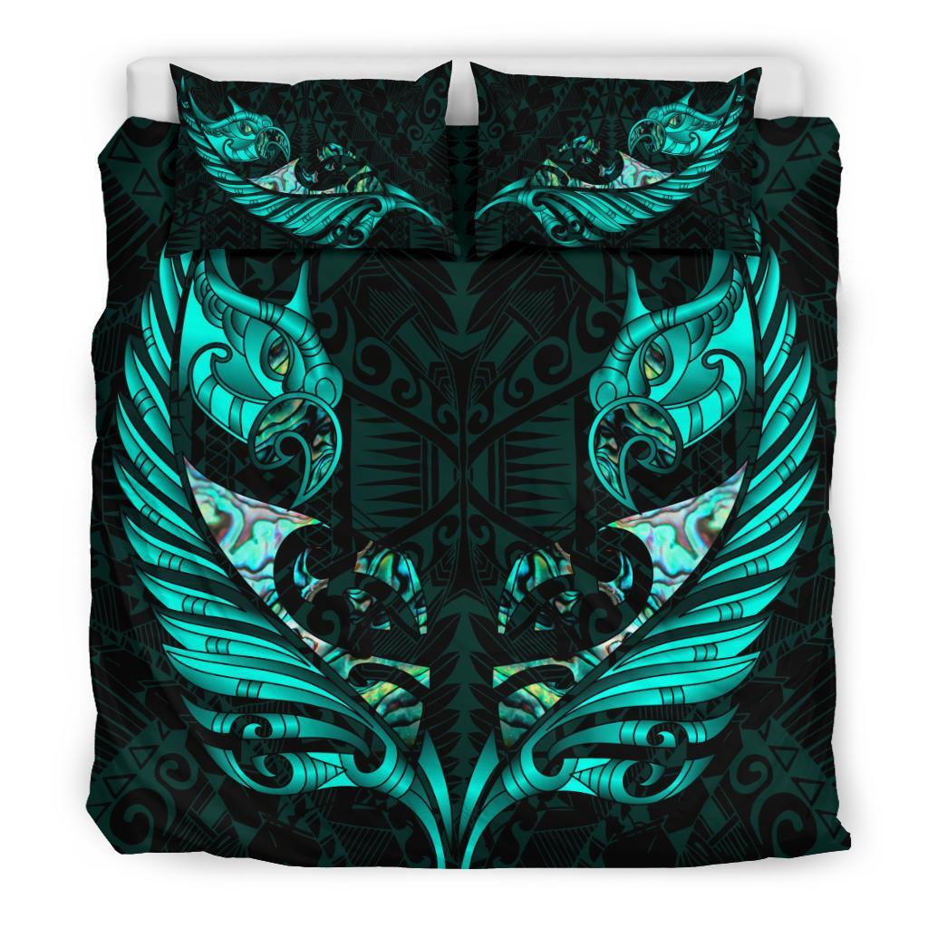 new-zealand-bedding-set-manaia-paua-fern-wing-turquoise