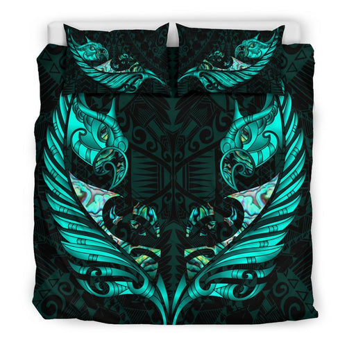 new-zealand-bedding-set-manaia-paua-fern-wing-turquoise