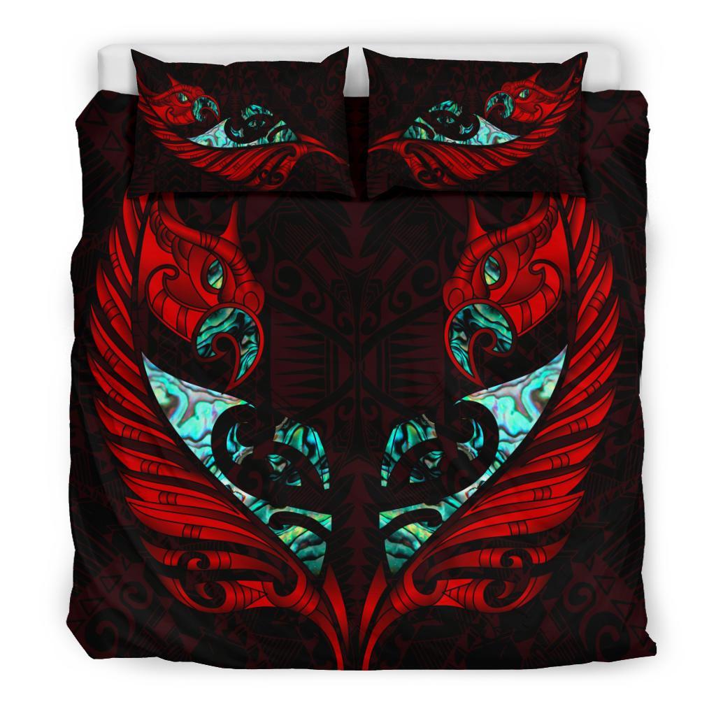 new-zealand-bedding-set-manaia-paua-fern-wing-red