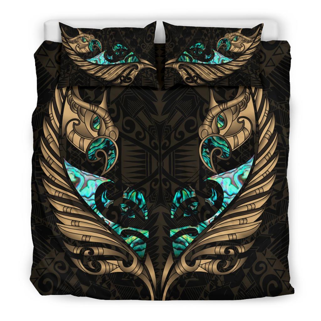 new-zealand-bedding-set-manaia-paua-fern-wing-gold