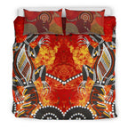 aboriginal-bedding-set-crocodile-kangaroo-dot-painting-art