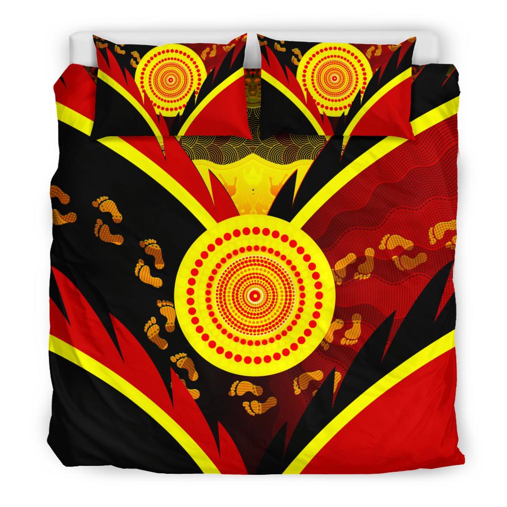 aboriginal-bedding-set-indigenous-flag-with-footprint-hand-art