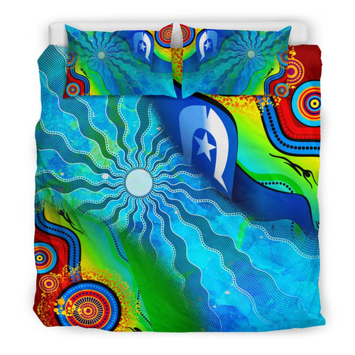 bedding-set-torres-strait-islanders-flag-with-aboriginal-patterns-bedding-set