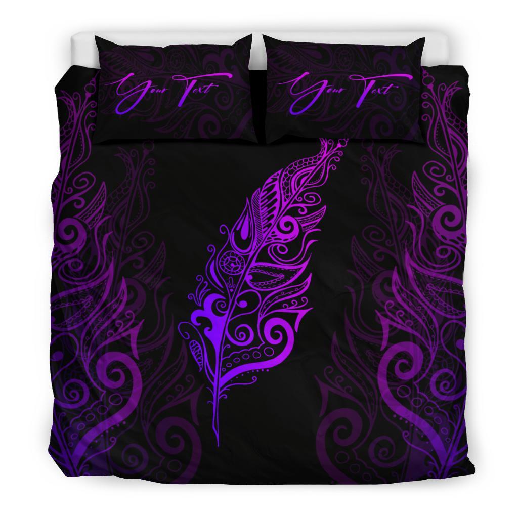signature-custom-light-silver-fern-bedding-set-purple