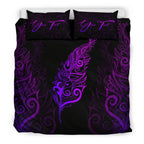 signature-custom-light-silver-fern-bedding-set-purple