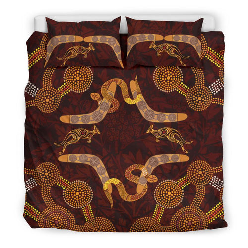 aboriginal-bedding-set-kangaroo-snake-and-boomerang-painting-art