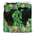 maori-manaia-bedding-set-tropical-koru-fern-with-plumeria-hibiscus