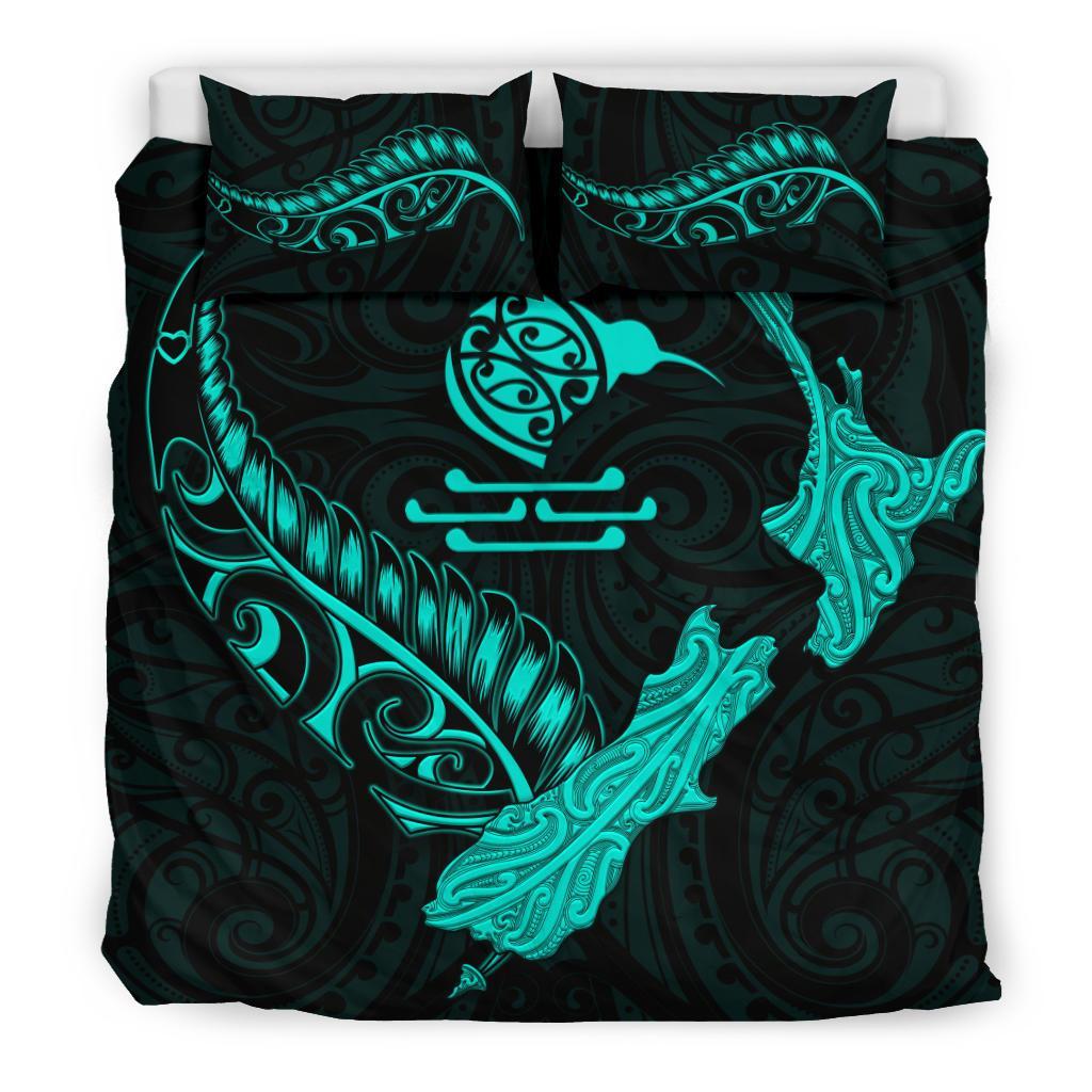 new-zealand-heart-bedding-set-map-kiwi-mix-silver-fern-turquoise