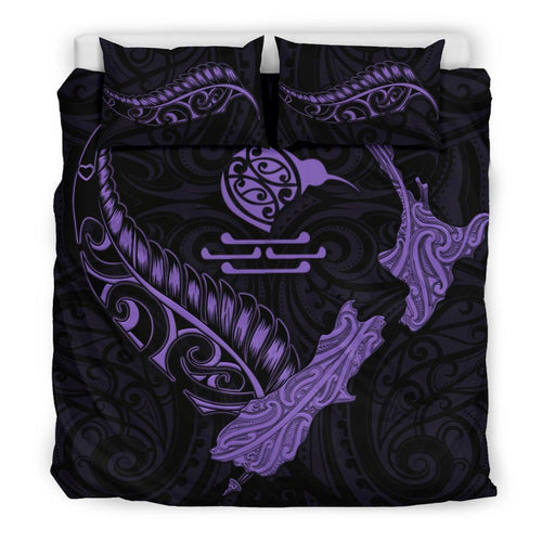 new-zealand-heart-bedding-set-map-kiwi-mix-silver-fern-pastel-purple