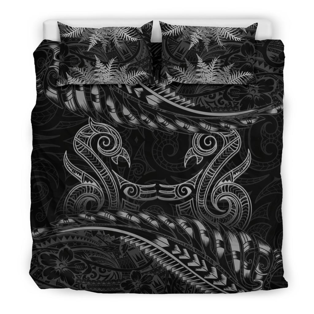 new-zealand-bedding-set-gray-manaia-maori-silver-fern-duvet-cover