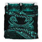 new-zealand-bedding-set-turquoise-manaia-maori-silver-fern-duvet-cover