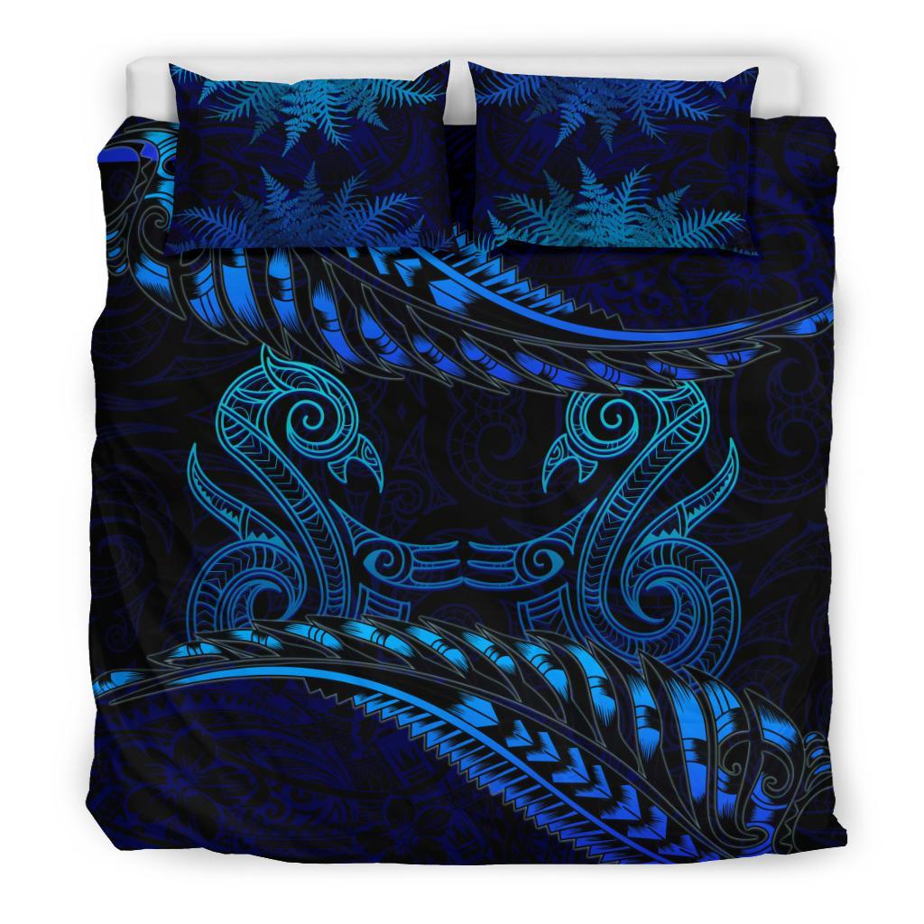 aotearoa-bedding-set-blue-maori-manaia-with-silver-fern