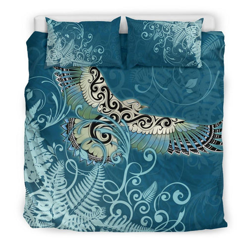 new-zealand-bedding-set-silver-fern-polynesian-style-maori-kea-bird
