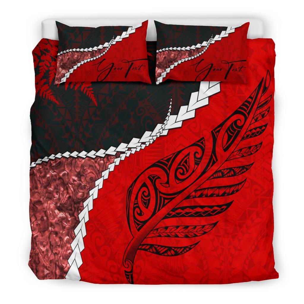 signature-custom-paua-shell-maori-silver-fern-bedding-set-red