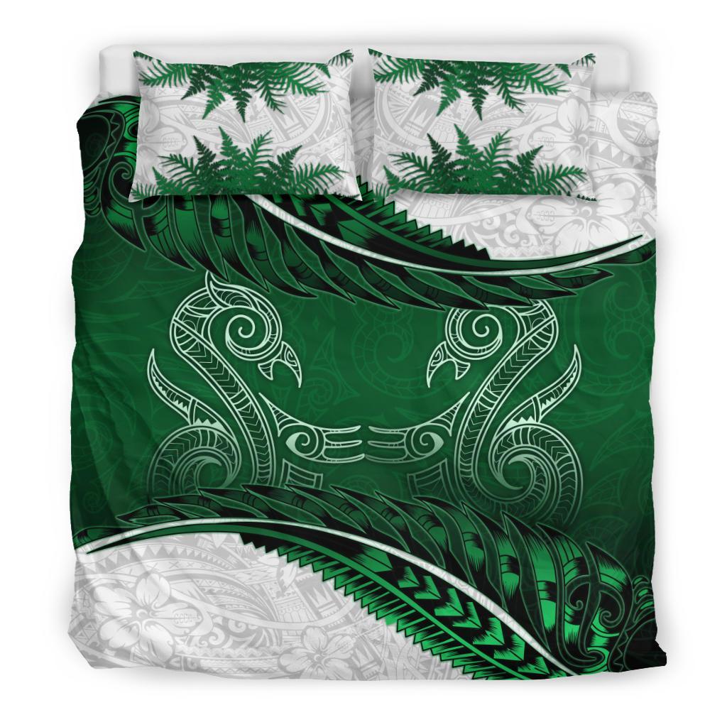 new-zealand-bedding-set-green-manaia-maori-silver-fern-duvet-cover-and-pillow-case