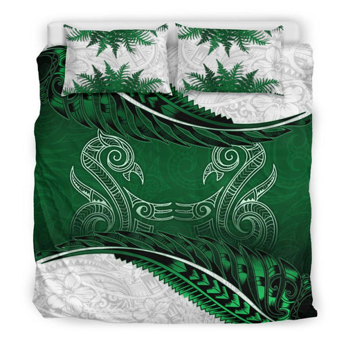 new-zealand-bedding-set-green-manaia-maori-silver-fern-duvet-cover-and-pillow-case