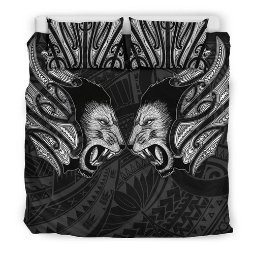 double-lion-maori-tattoo-bedding-set-new-zealand-white