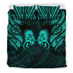 double-lion-maori-tattoo-bedding-set-new-zealand-turquoise