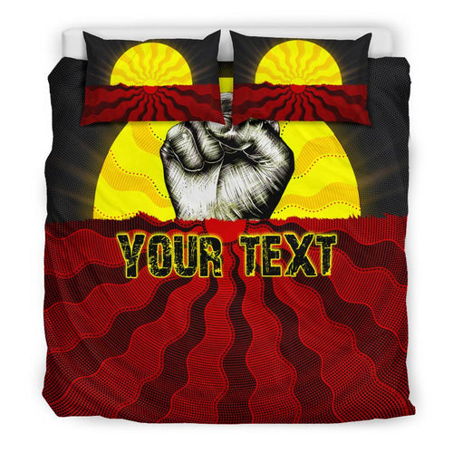 custom-aboriginal-bedding-set-black-lives-matter-sun-dot-painting