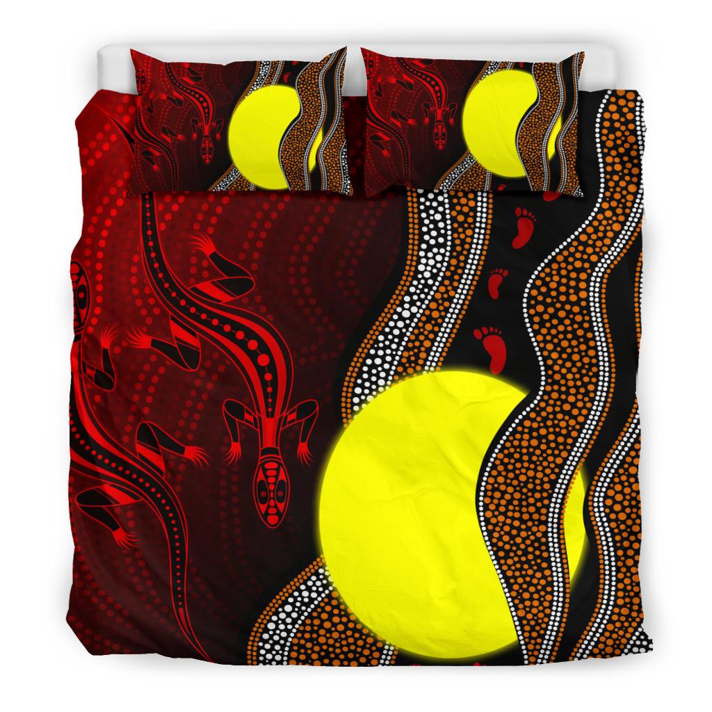 aboriginal-bedding-set-aboriginal-flag-lizard-dot-painting-style