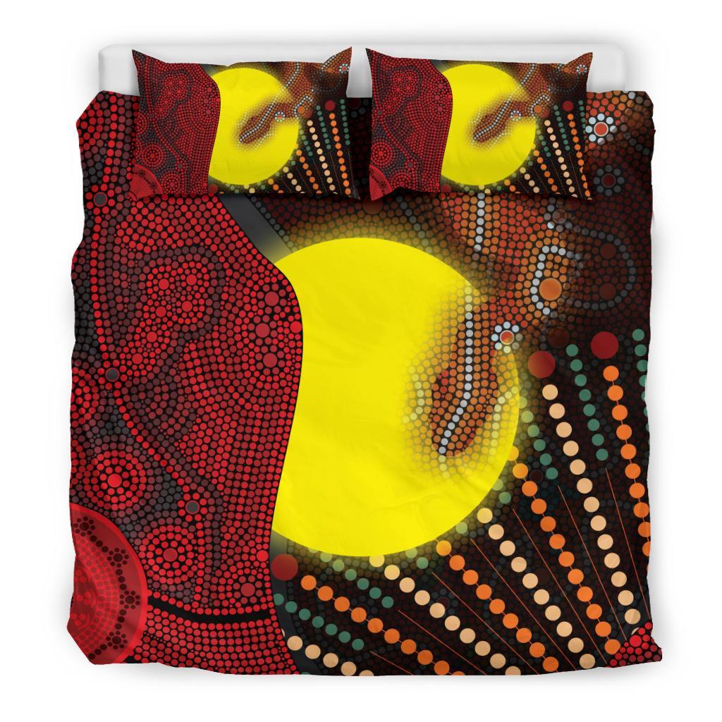 aboriginal-bedding-set-indigenous-snake-sun-dot-painting