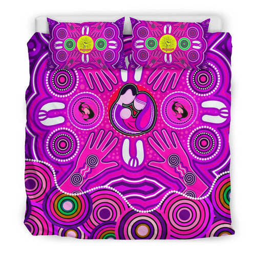 bedding-set-aboriginal-family-with-dot-painting-art