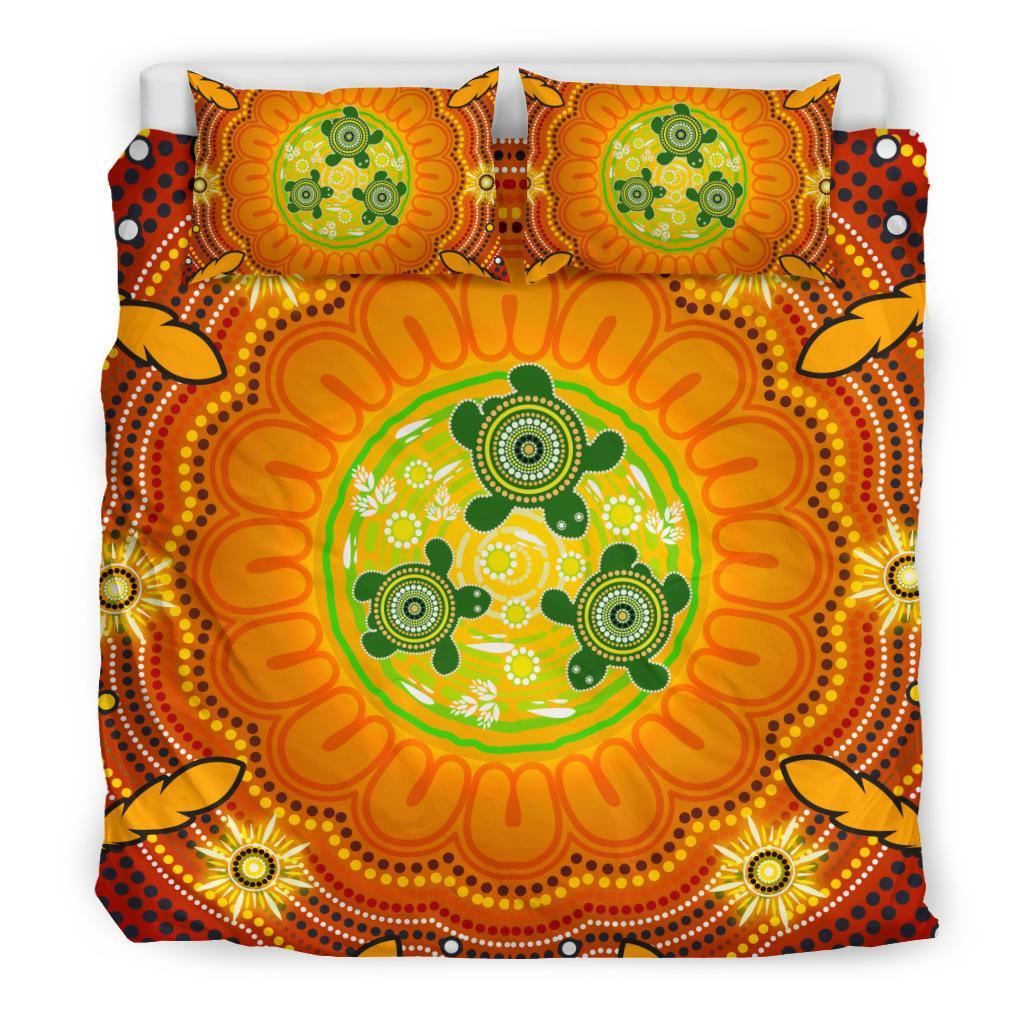 aboriginal-bedding-set-turtle-circle-dot-painting-art