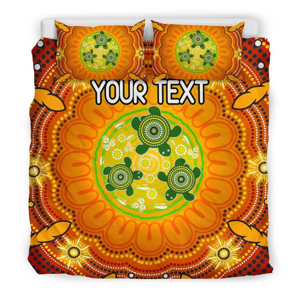 custom-text-aboriginal-bedding-set-turtle-circle-dot-painting-art
