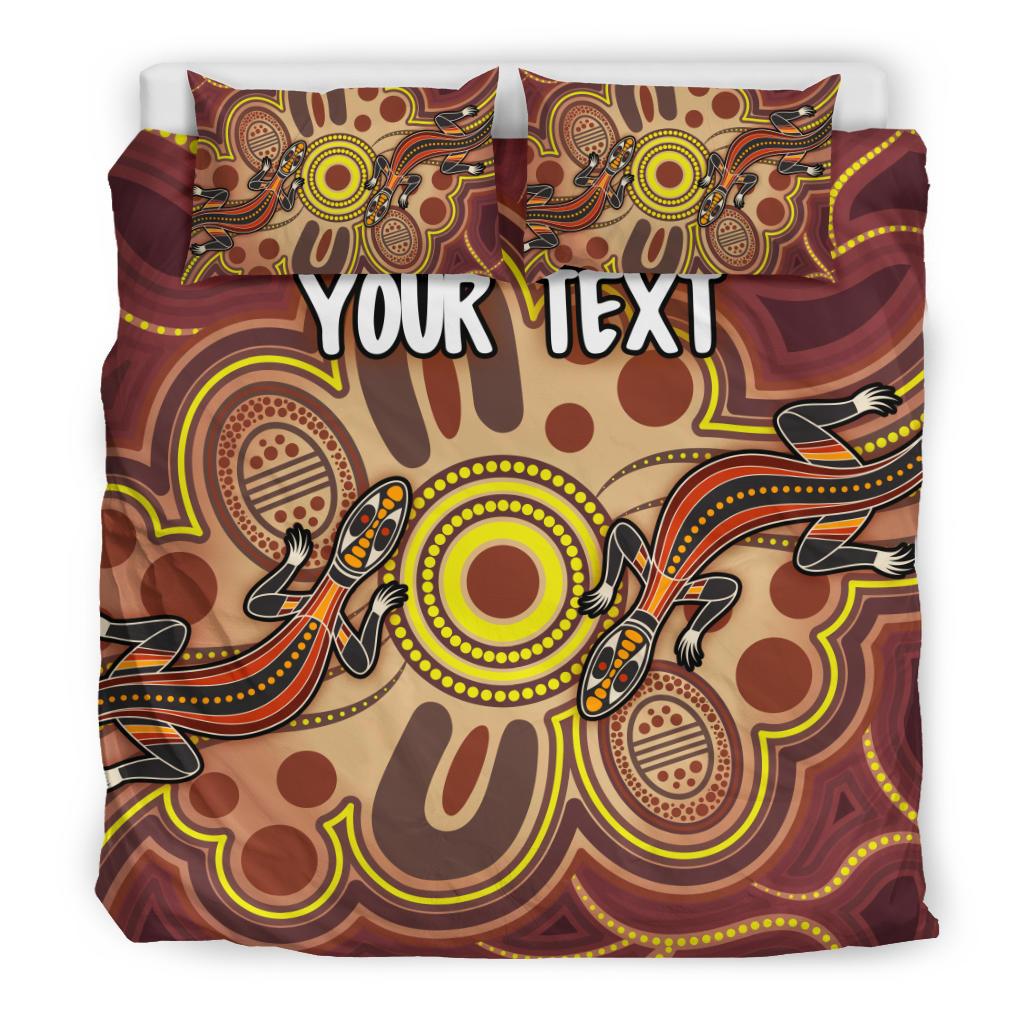 custom-aboriginal-bedding-sets-indigenous-lizard-dot-painting-art