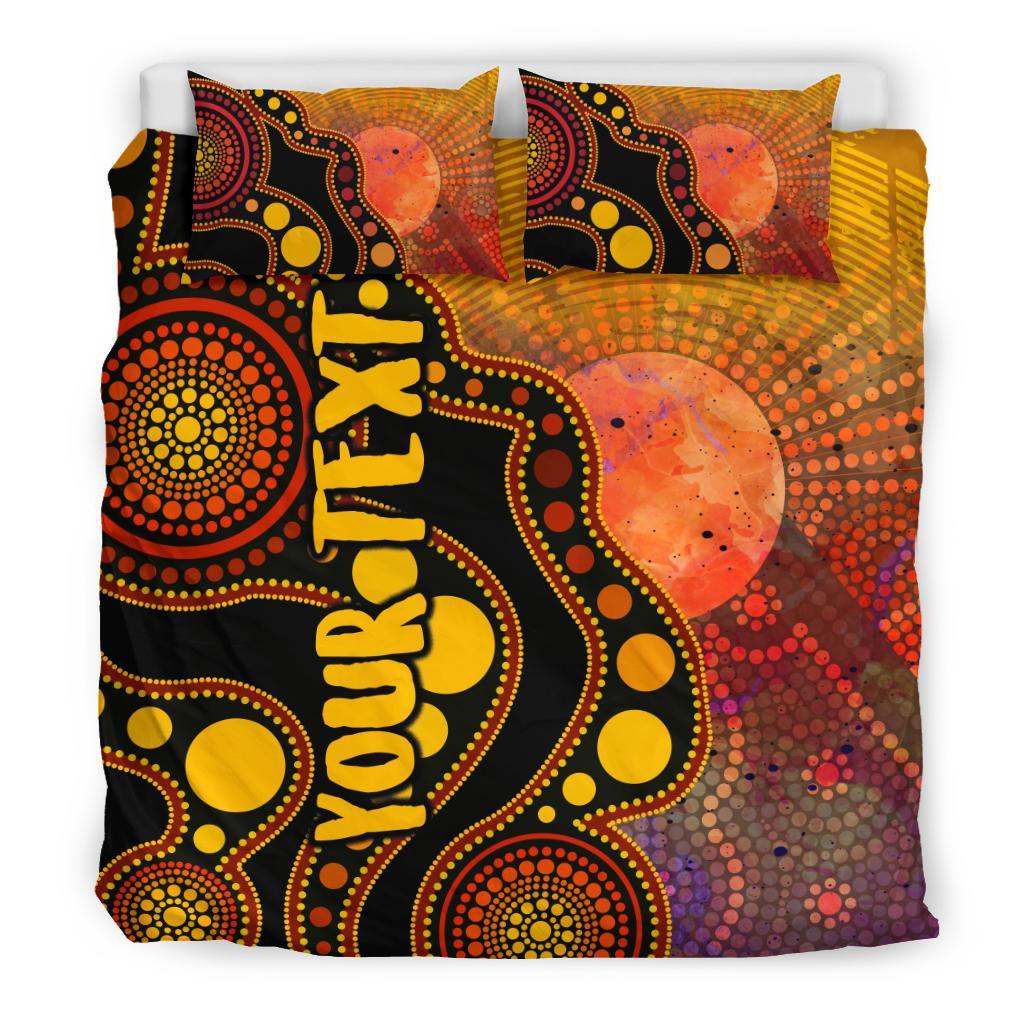 custom-text-aboriginal-bedding-set-australia-indigenous-flag-circle-dot-painting-art-golden